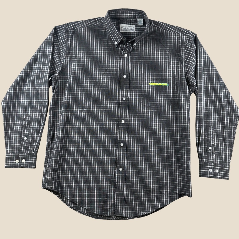 Campus Specialties Button Down Men L Black Oregon Ducks Gameday Grid Plaid Shirt